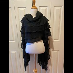 NWOT~Stunning~Versatile~Tiered Ruffled Woven Wrap